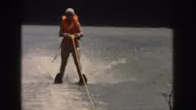Michigan USA (1961): Water Skiing On A Cold Summer's Day Along A River