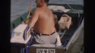 Michigan USA (1961): Man Boating In Rough Waters
