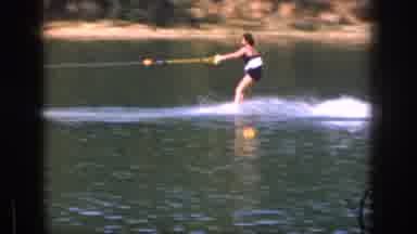 Michigan USA (1961): White Woman On A Water Ski In Vintage Video In Bathing Suit