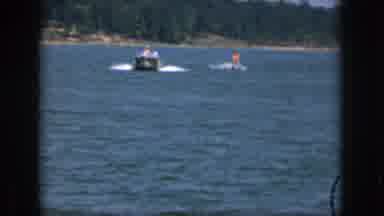 Michigan USA (1961): Grainy Footage Of A Person On Water Skis Being Pulled By A