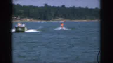 Michigan USA (1961): Boat Pulling A Person Who Is Waterskiing