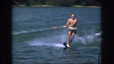 Michigan USA (1961): Man Practicing Water Skiing