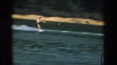 Michigan USA (1961): Man Practicing Water Skiing