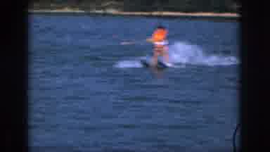 Michigan USA (1961): Woman Practicing Water Skiing