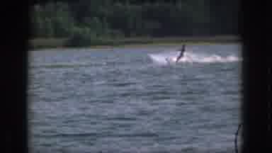 Michigan USA (1961): Person Water Skiing On A Lake, Slicing Through The Water Not