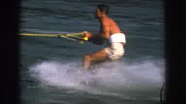 Michigan USA (1961): Man Enjoying Water Skiing