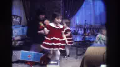 Medford New Jersey USA (1973): A Family Taking Pictures On Christmas Of Two Girls