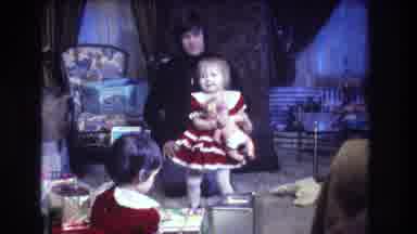 Medford New Jersey USA (1973): Two Baby Children Wearing Red Dress Enjoying