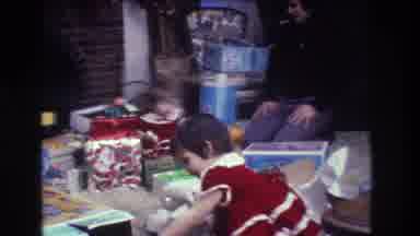 Medford New Jersey USA (1973): Family With Babies On Christmas Day Opening