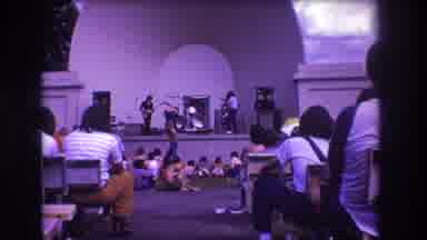 Medford New Jersey USA (1973): Audience Watching A Rock Band Perform Live On Stage