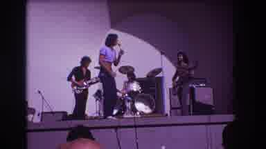Medford New Jersey USA (1973): A Music Band Of Four Players Sings On A Stadium