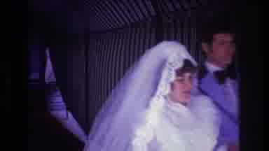 Boston USA (1974): Just Married Couple Walking Towards Wedding Car