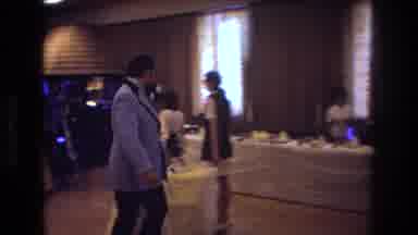 Boston USA (1974): Groomsman And Bridesmaid Enter Reception In Blue Tuxedos With
