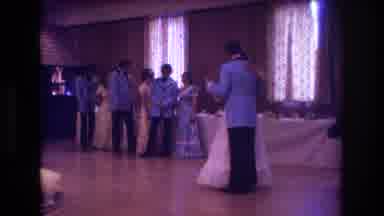 Boston USA (1974): Bride And Groom Dancing At Wedding While Wedding Party Watches