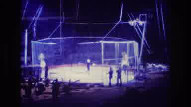 Boston USA (1974): Circus Ringmaster Cracking A Whip At A Lion To Make It Ride On