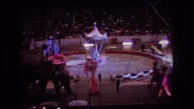 Boston USA (1974): Three Ring Circus, People And Elephants In A Parade Around The