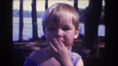 Baxter Maine USA (1975): Family Small Girl Child Enjoying Near Lake In Mountainous