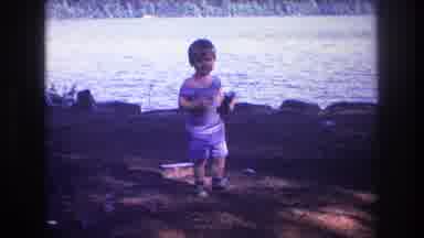 Baxter Maine USA (1975): Kid Dancing Near The Lake