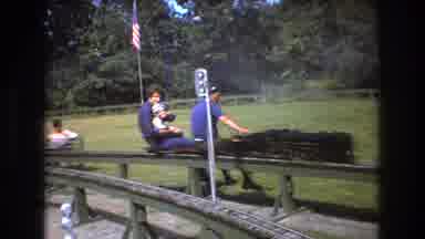 Baxter Maine USA (1975): Small Train On Track Riding People With Kids