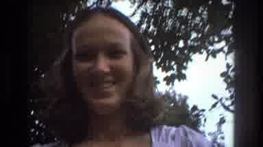 Baxter Maine USA (1975): Woman Laughing Outdoors With Beautiful Blond Hair