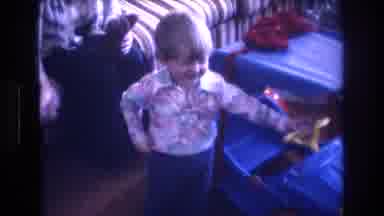 Baxter Maine USA (1975): Kid Happy During His Birthday Party Receiving And