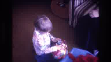 Baxter Maine USA (1975): Happy Baby For The Christmas Present That Santa Brought