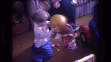 Baxter Maine USA (1975): Small Child Finding And Bouncing Golden Ball After
