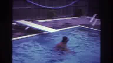 Boston USA (1975): Family In Pool Spending Holidays With Children