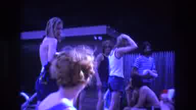 Boston USA (1975): Group Of People Saying Goodbye As They Slowly Leave A Pool