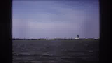 Boston USA (1975): Airplane Taking Off From Runway Near Lake And City In Old