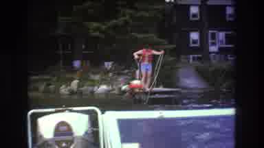 Boston USA (1975): Boating Fail From Dock At Lake House