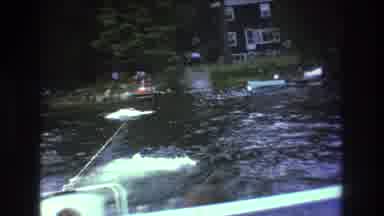 Boston USA (1975): Wakeboarding Point Of View From The Back Of The Boat