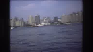 Boston USA (1975): Boat Heading Towards City Sailing Across Water Lots Of