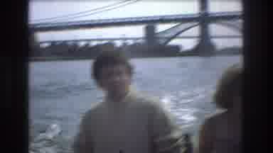 Boston USA (1975): Male Female Aboard Boat Riding Ocean Waves While Talking