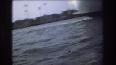Boston USA (1975): Large Boat Sailing Recorded By Old Camera