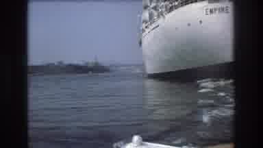 Boston USA (1975): Navy Ship Leaving Navy Dock In 1950s Boat Ride