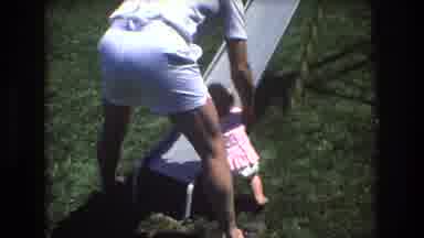 Mt Bromley Vermont USA (1976): A Home Video Of Two Kids Swinging And A Man Helping