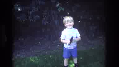 Mt Bromley Vermont USA (1976): Young Boy Wearing Blue Shorts White Striped Shirt