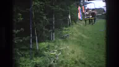 Mt Bromley Vermont USA (1976): Chair Lift In Park Over Road With Person Riding
