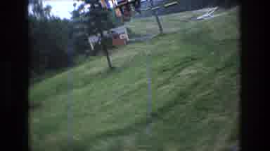 Mt Bromley Vermont USA (1976): Walking Along Grassy Hill With Ski Lift Carrying