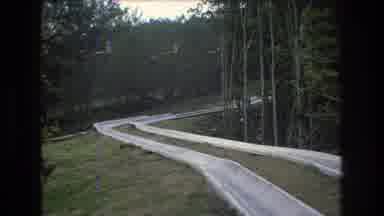MT Bromley Vermont USA-1976: Alpine Slide Turn In The Forest