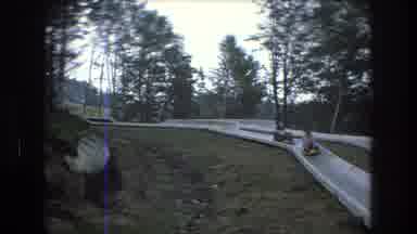 Mt Bromley Vermont USA (1976): Slide People Rides Woman Man Trees Orange White