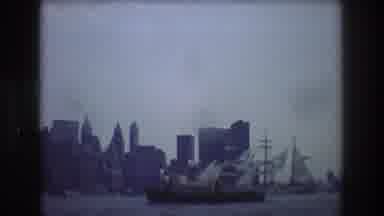 New York City USA (1976): Massive Ships Sailing On Calm Waters, Vintage Footage