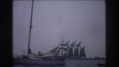 New York City USA (1976): Sail Boat, Larger Sail Boat In Background, Ocean, Old