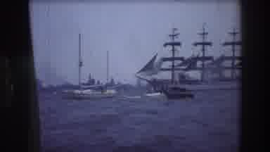 New York City USA (1976): Ship,Boat,Water,Waves,Sea,Land,Sky,Clouds,Blue