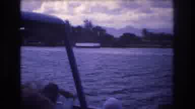 Honolulu Hawaii a USA (1977): Sepia Footage Of Boat Full Of People Travelling