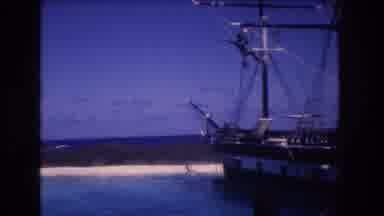 Honolulu Oahu Hawaii USA (1977): Crew On A Large Sailing Vessel Docked In Bay With
