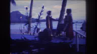 Honolulu Oahu Hawaii USA (1977): Group Of People Standing On A Stage Located On