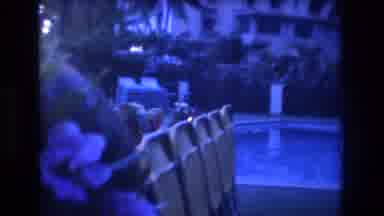 Honolulu Oahu Hawaii USA (1977): Sunset View Of A Pool And Courtyard Outside Of A