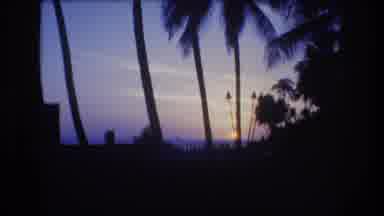 Honolulu Oahu Hawaii USA (1977): Sun Set In A Tropical Place With Palm Trees,